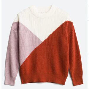 Sophie Rue Karmiti Diagonal Colorblock Sweater - Burnt Orange - L